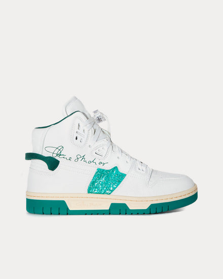 Acne Studios Buxeda White / Green High Top Sneakers - 1