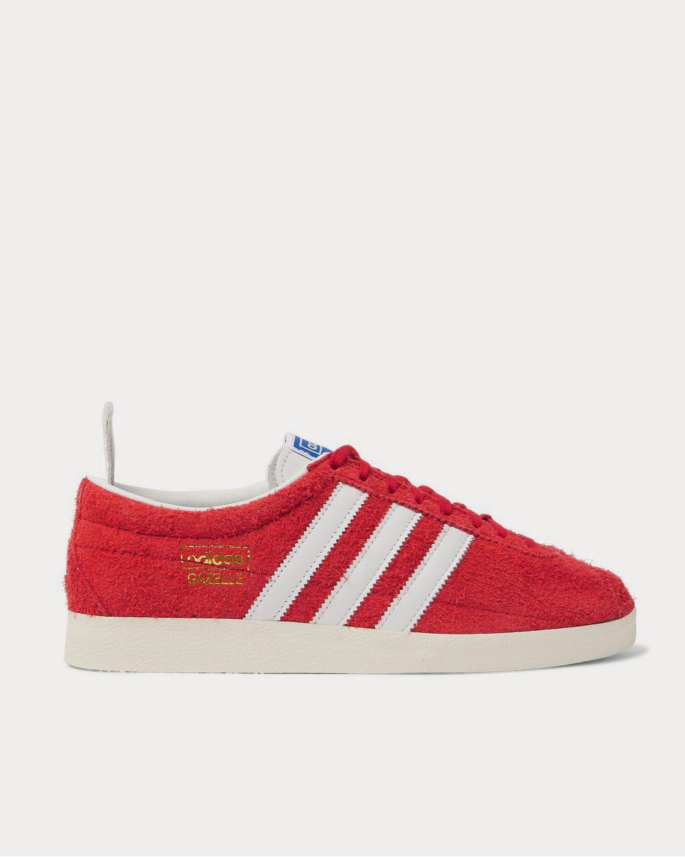 adidas gazelle silver green womens Adidas Men's Gazelle Vintage Leather-Trimmed Brushed-Suede Red low top  sneakers