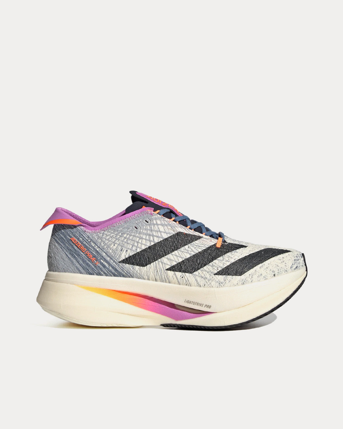 Adidas Unisex Adizero Prime X Strung Off White / Legend Ink / Pulse Lilac  Running Shoes