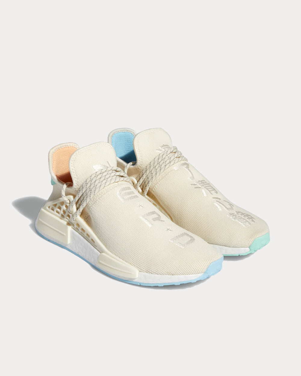 Adidas x Pharrell Williams - Hu NMD N.E.R.D Chalk White / Glow Orange / Clear Mint Low Top Sneakers