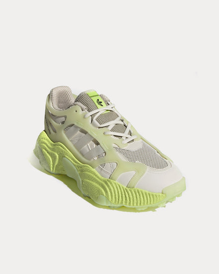 Adidas Roverend Off White / Off White / Pulse Lime Low Top Sneakers - 3