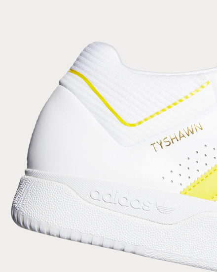Adidas Tyshawn Cloud White / Yellow / Gold Metallic Low Top Sneakers - 5
