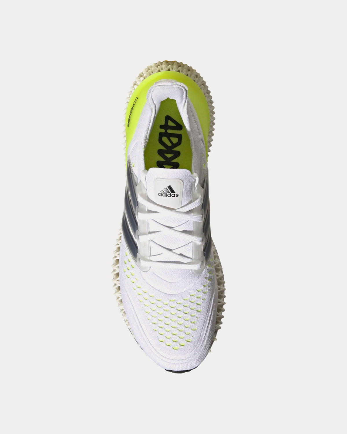 Adidas Ultra 4DFWD Cloud White Core Black Solar Yellow Running Shoes Sneak in Peace