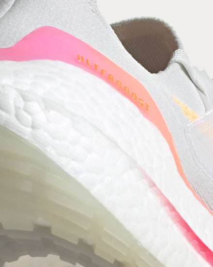 Adidas Women's Ultraboost 21 Crystal White / Crystal White / Acid Orange  Running Shoes