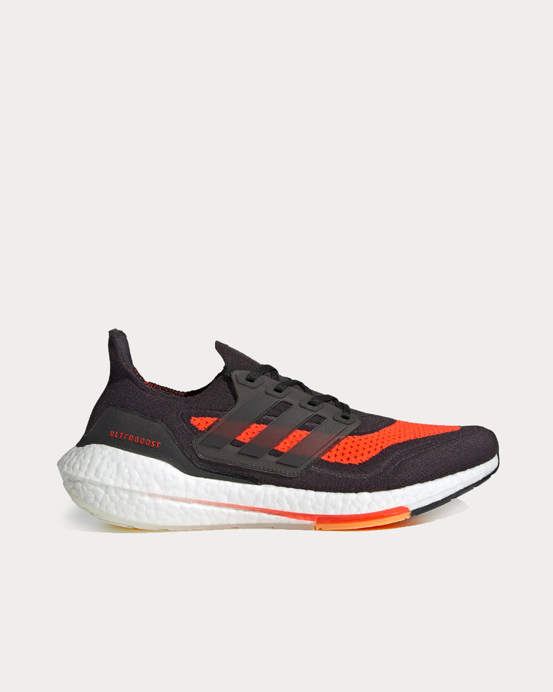 Adidas Ultraboost 21 Carbon / Core Black / Solar Red Running Shoes - 1