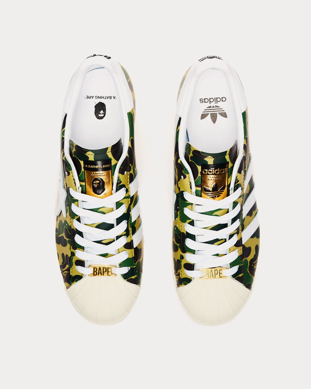 Adidas x BAPE - Superstar 80s Off White / Ftwwht / Goldmt Low Top Sneakers