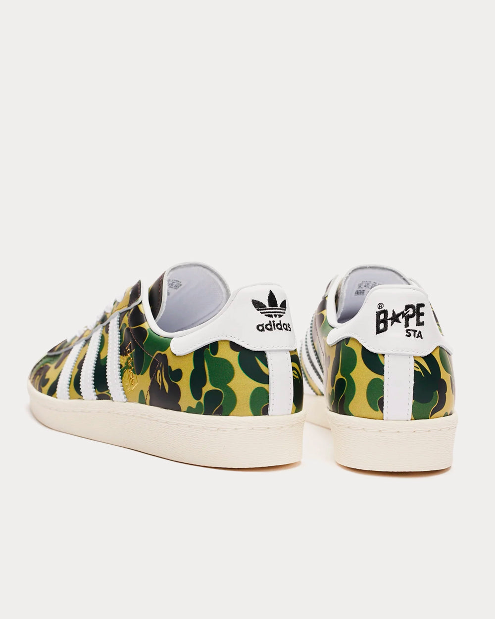 Adidas x BAPE Superstar 80s Off White Ftwwht Goldmt Low Top Sneakers Sneak in Peace