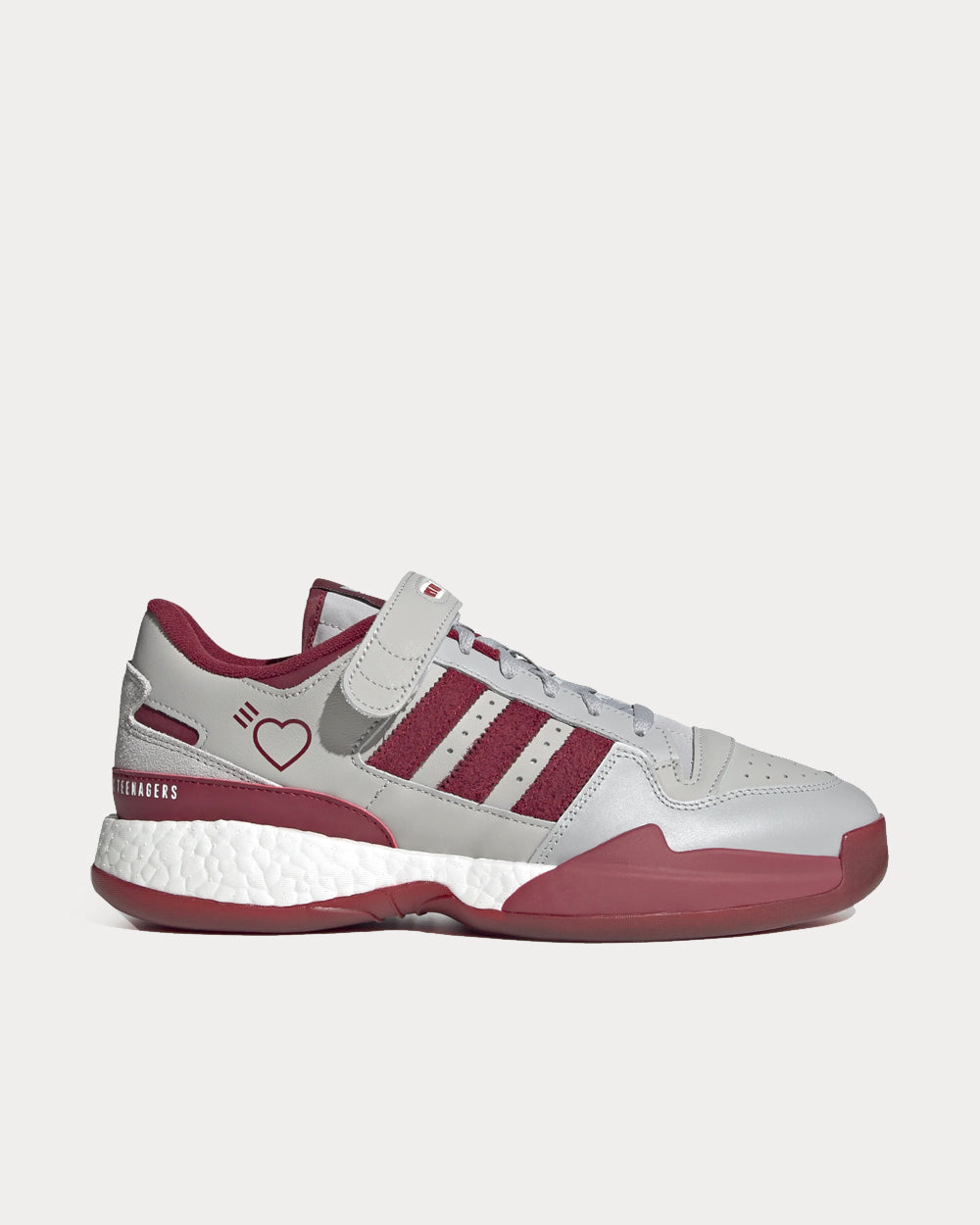 Adidas x Human Made Men's Forum Grey Two / Collegiate Burgundy / Core Black  Low Top Sneakers