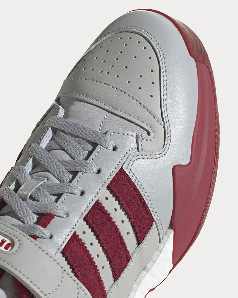 Adidas x Human Made Forum Grey Two / Collegiate Burgundy / Core Black Low Top Sneakers - 5
