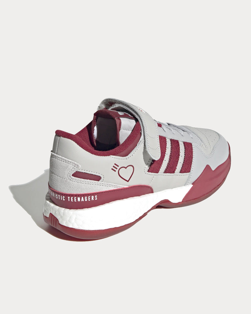 Adidas x Human Made Forum Grey Two / Collegiate Burgundy / Core Black Low Top Sneakers - 6