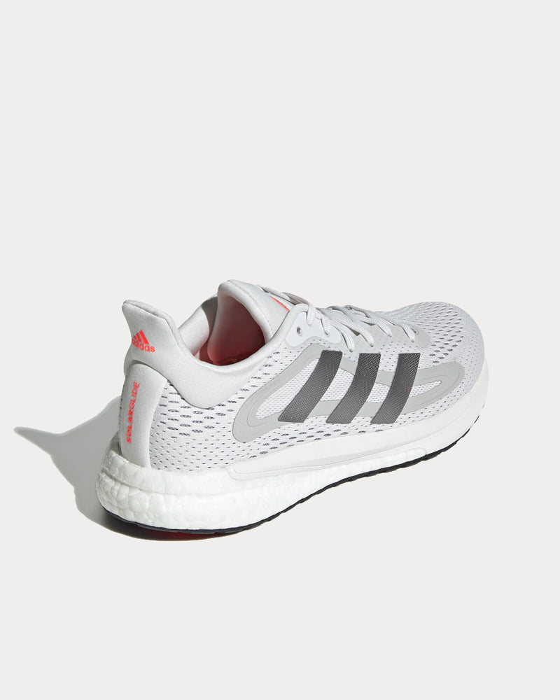 Adidas SolarGlide 4 ST Crystal White / Halo Silver / Solar Red Running Shoes - 3