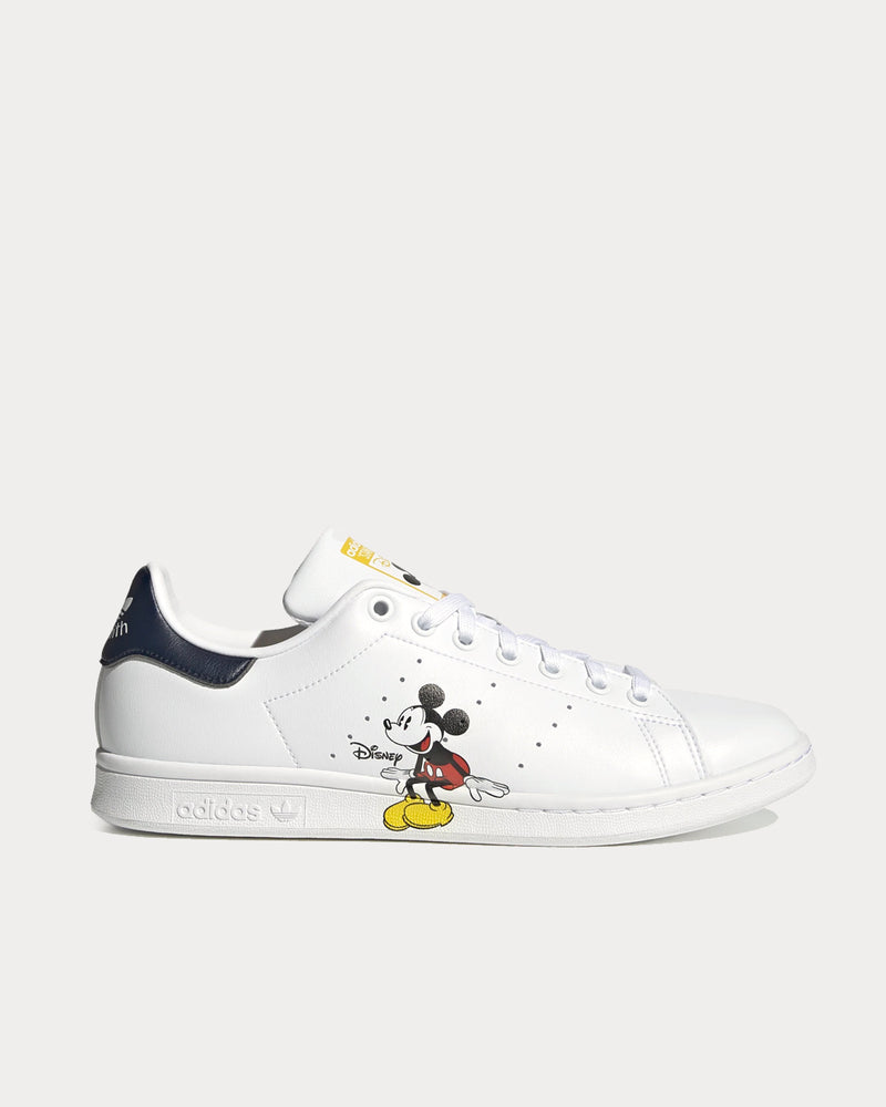 Adidas Men's Stan Smith Mickey Mouse Cloud White Low Top Sneakers Adidas Men's Stan Smith Mickey Mouse Cloud White Low Top Sneakers