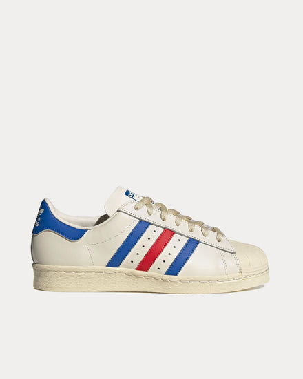 Adidas Unisex Superstar 82 Cloud White / Blue Dawn / Red Low Top Sneakers Adidas Unisex Superstar 82 Cloud White / Blue Dawn / Red Low Top Sneakers