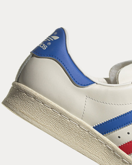 Adidas Unisex Superstar 82 Cloud White / Blue Dawn / Red Low Top Sneakers Adidas Unisex Superstar 82 Cloud White / Blue Dawn / Red Low Top Sneakers