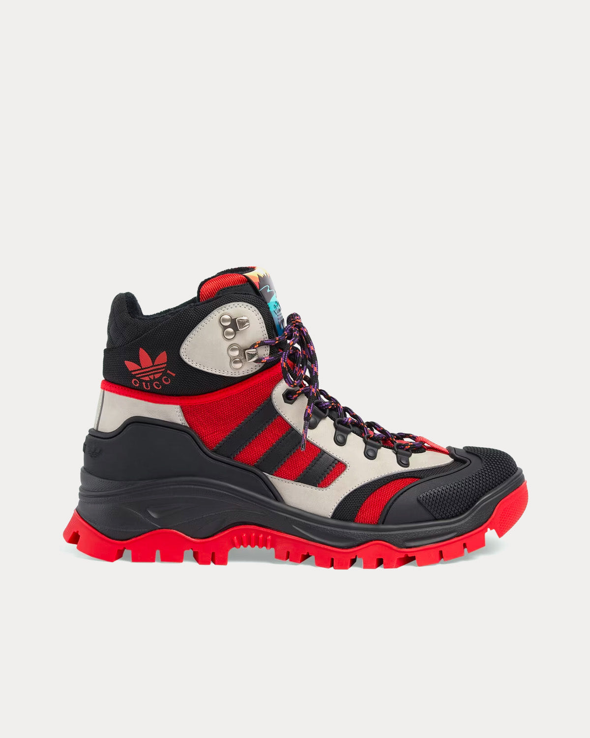 Adidas x Gucci Men's Lace-Up Black / Red High Top Sneakers