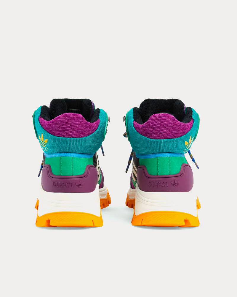 Adidas x Gucci Lace-Up Purple / Green High Top Sneakers - 4