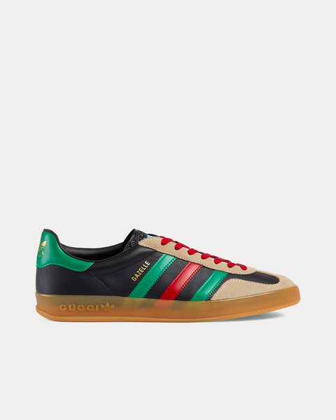 Adidas x Gazelle Leather & Black / Green / Red Low Sneakers - Sneak Peace