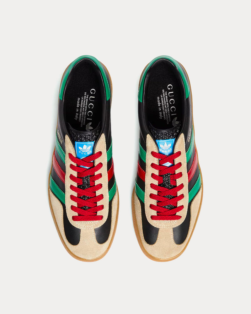 Adidas x Gucci Men's Gazelle Leather & Suede Black / Green / Red Low Top Sneakers Adidas x Gucci Men's Gazelle Leather & Suede Black / Green / Red Low Top Sneakers
