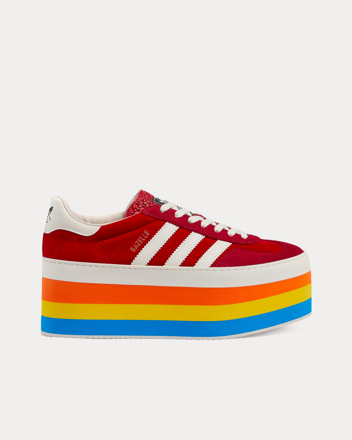 Adidas x Gucci Women's Gazelle Platform Red Velvet Low Top Sneakers