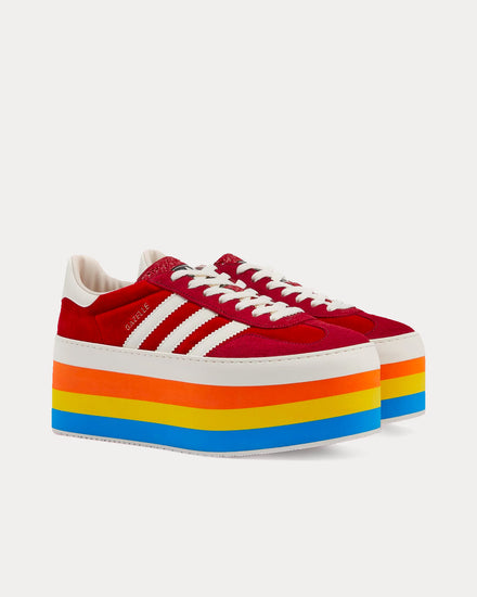 Adidas x Gucci Women's Gazelle Platform Red Velvet Low Top Sneakers Adidas x Gucci Women's Gazelle Platform Red Velvet Low Top Sneakers