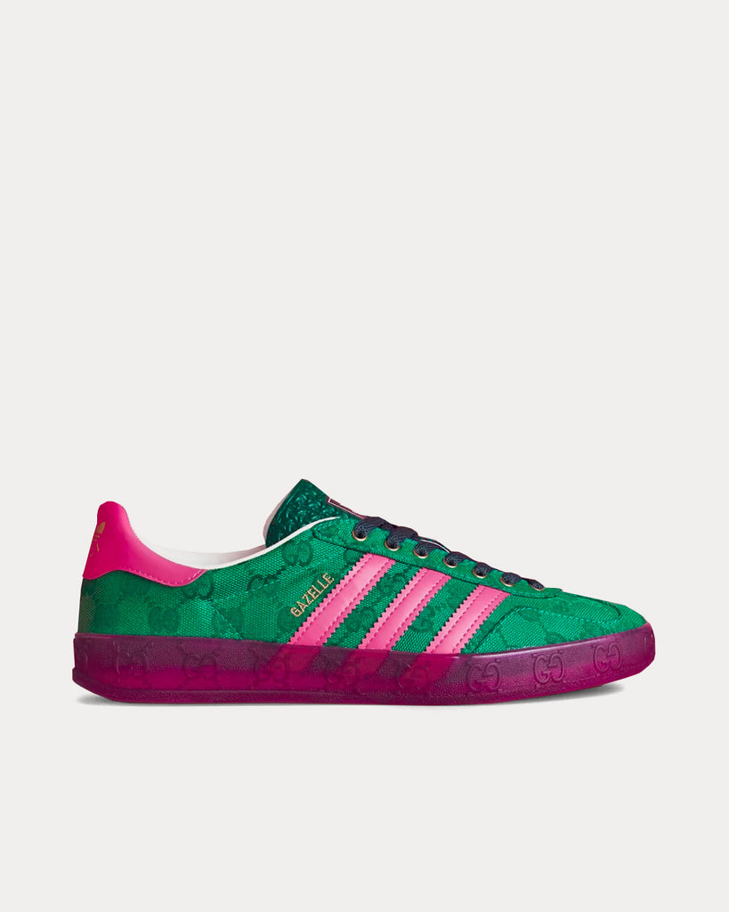 Adidas x Gucci Gazelle Original GG Canvas Green / Pink Low Top Sneakers ...
