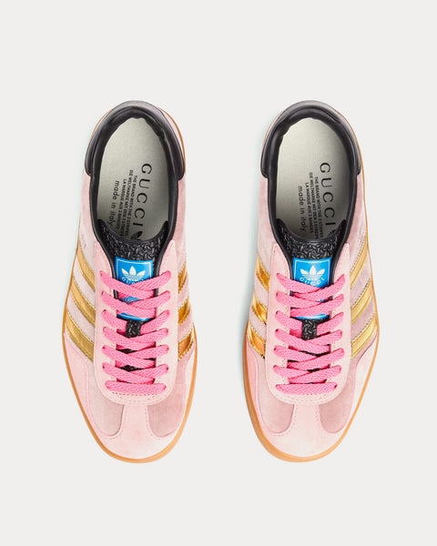 Gazelle Pink Velvet Low Top Sneakers