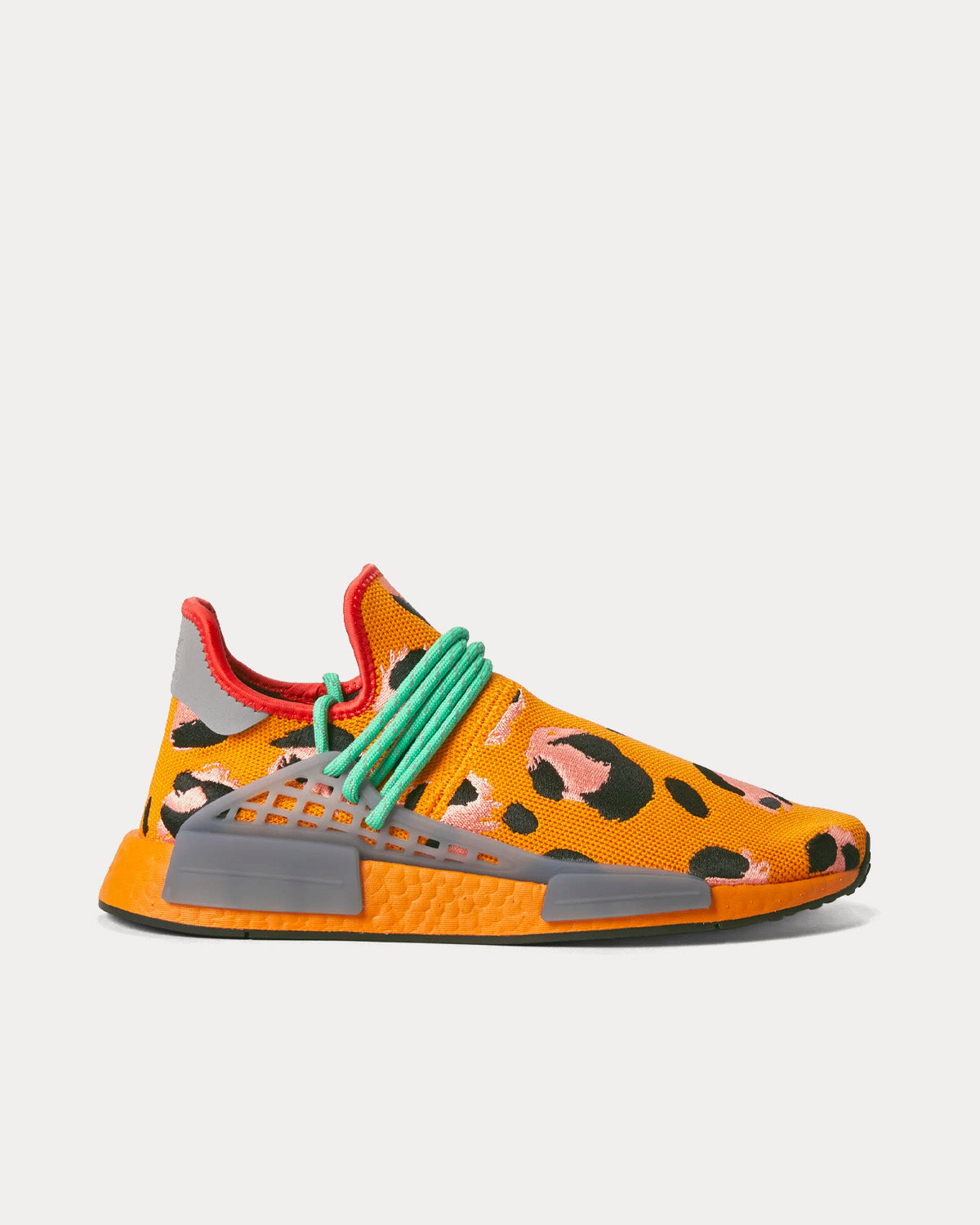 Adidas x Pharrell Williams - HU NMD Animal Print Focus Orange / Core Black / Screaming Green Low Top Sneakers
