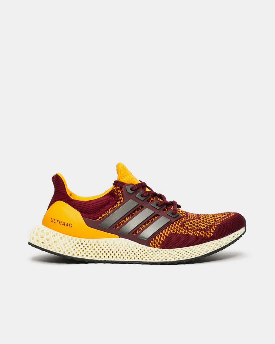 Adidas Ultra 4D Maroon Core Black Semi Solar Gold Running Shoes Sneak in Peace