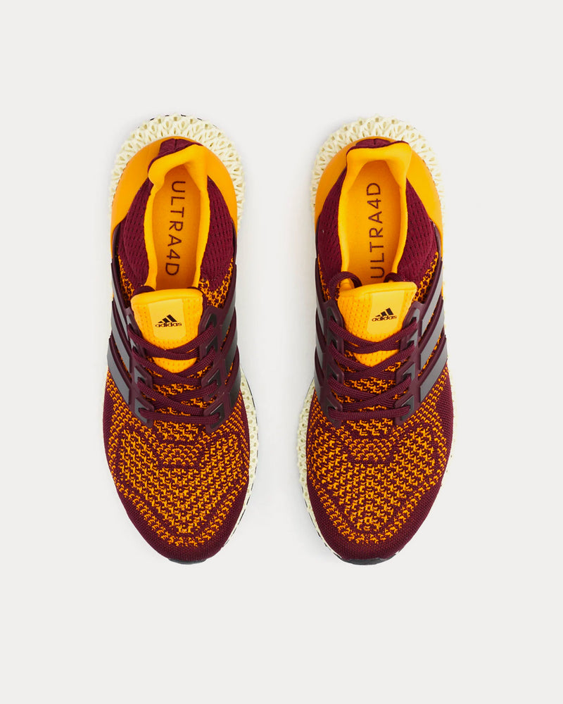Adidas Ultra 4D Maroon / Core Black / Semi Solar Gold Running Shoes - 2