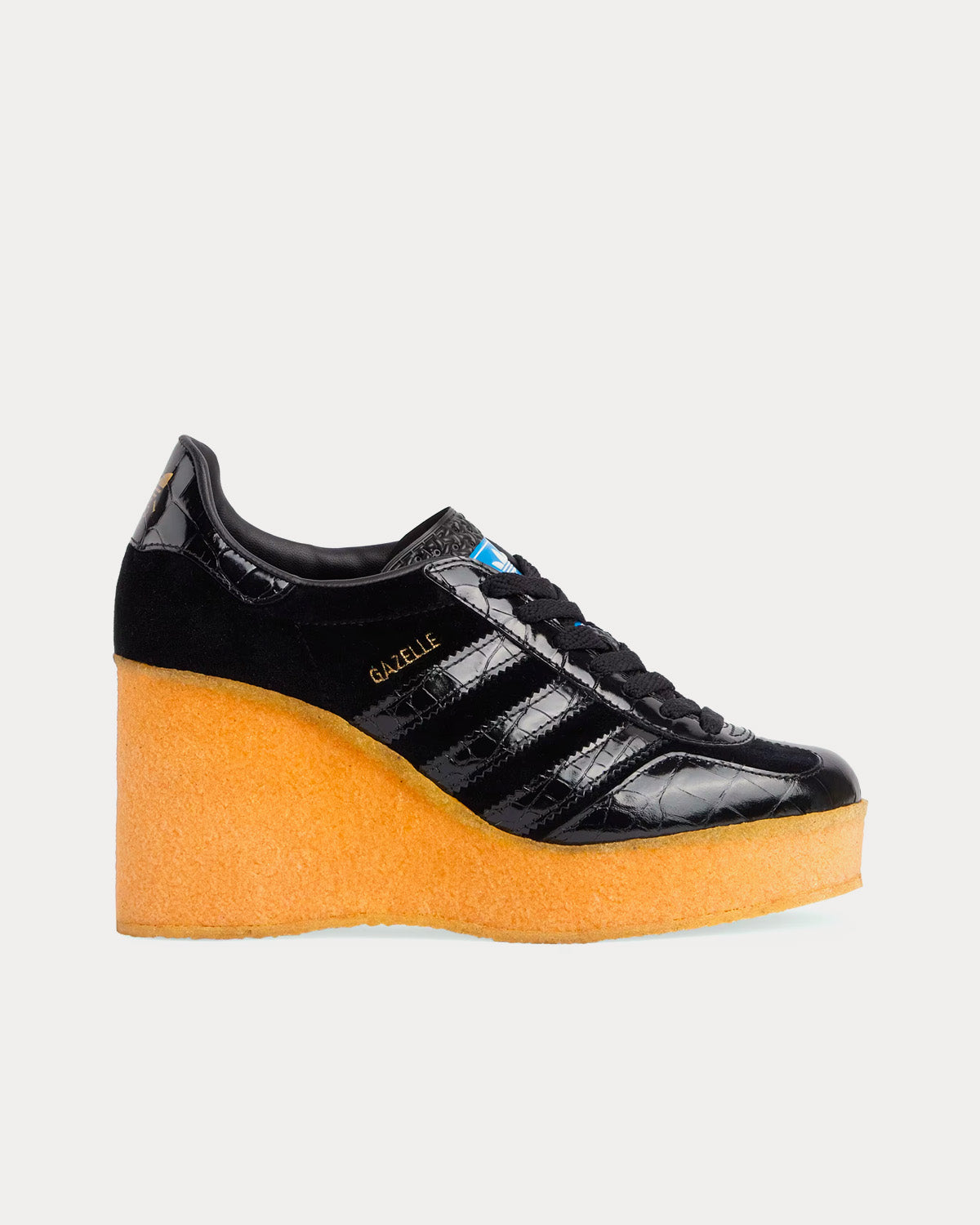Adidas x Gucci Women's Gazelle Wedge Black Velvet Low Top Sneakers \u0026  Trainers