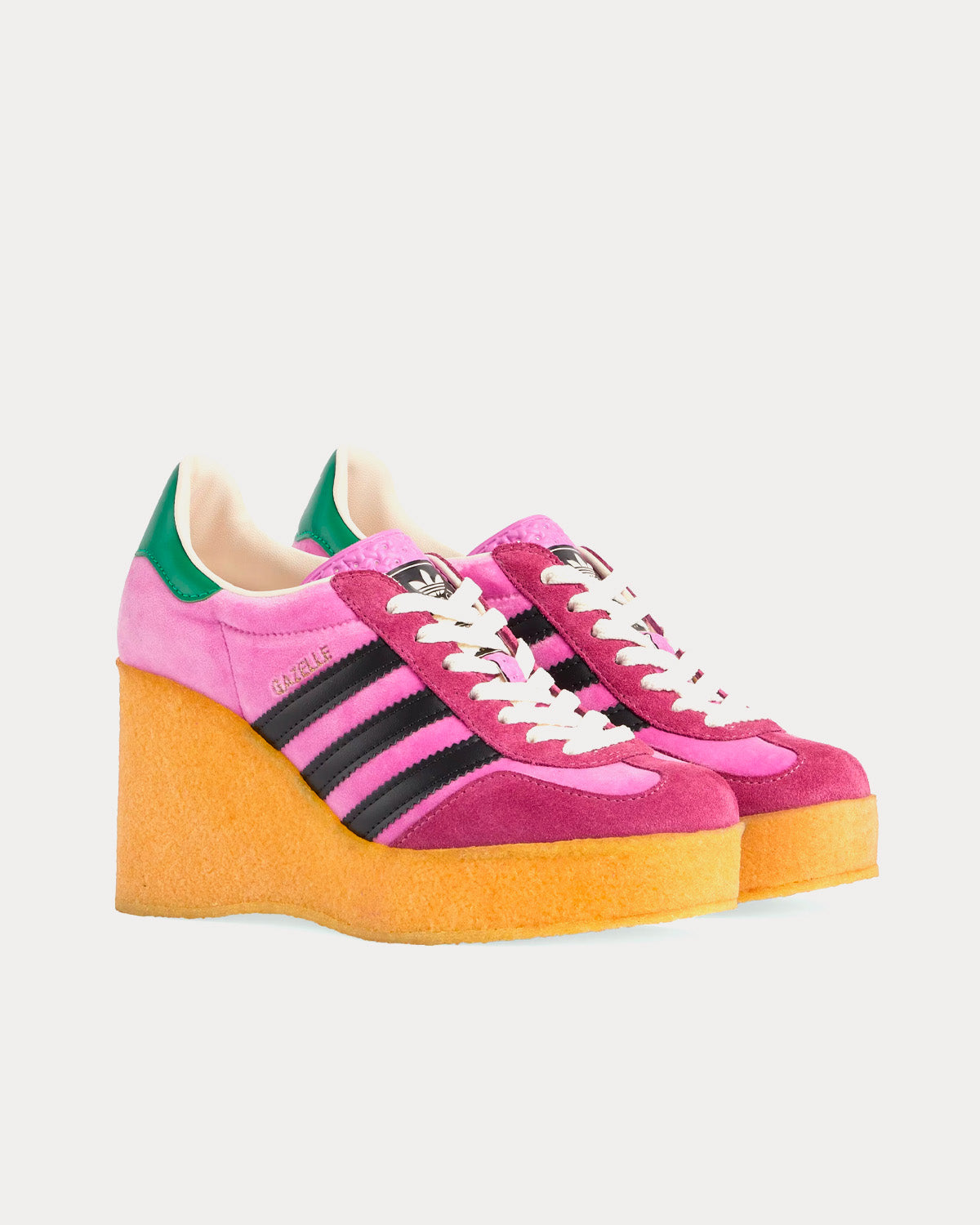 Adidas x Gucci - Gazelle Wedge Pink Velvet Low Top Sneakers