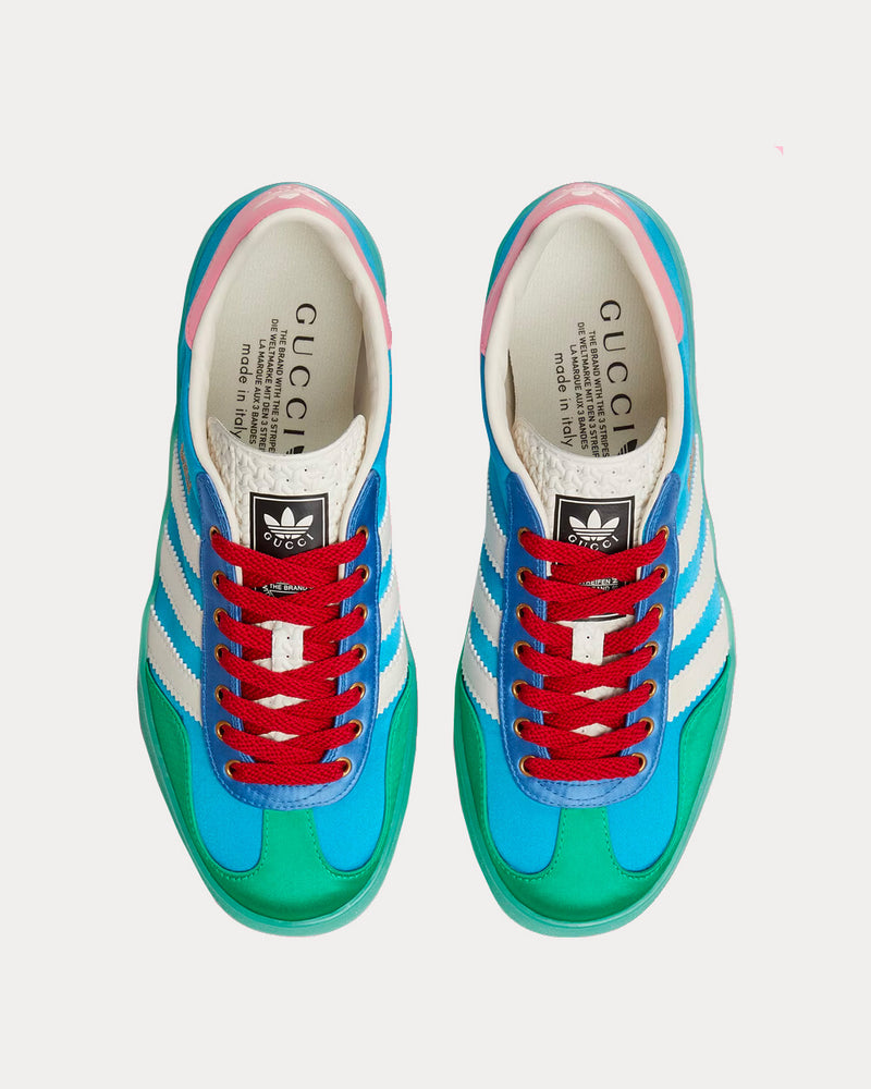 Adidas x Gucci Gazelle Light Blue Silk Duchesse Low Top Sneakers - 2