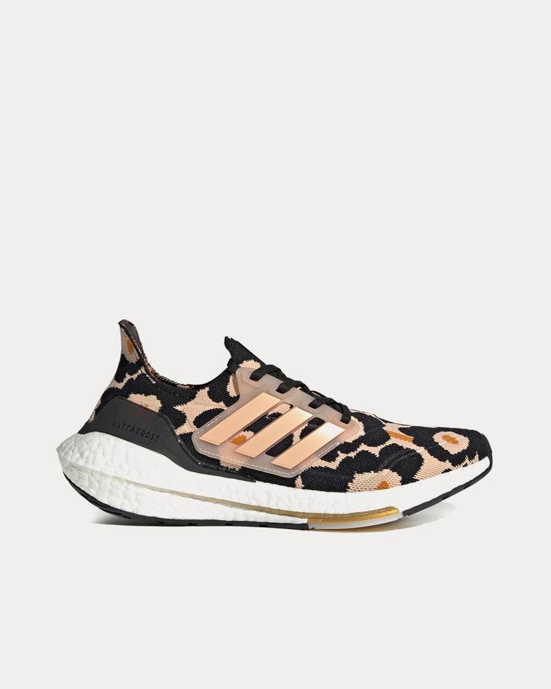 Adidas x Marimekko Ultraboost 21 Core Black / Halo Blush / Gold Metallic Running Shoes - 1