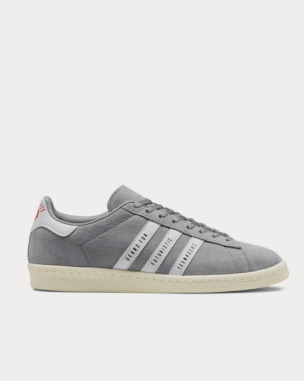 Adidas x Human Made Men's Campus Leather-Trimmed Suede Gray low top sneakers