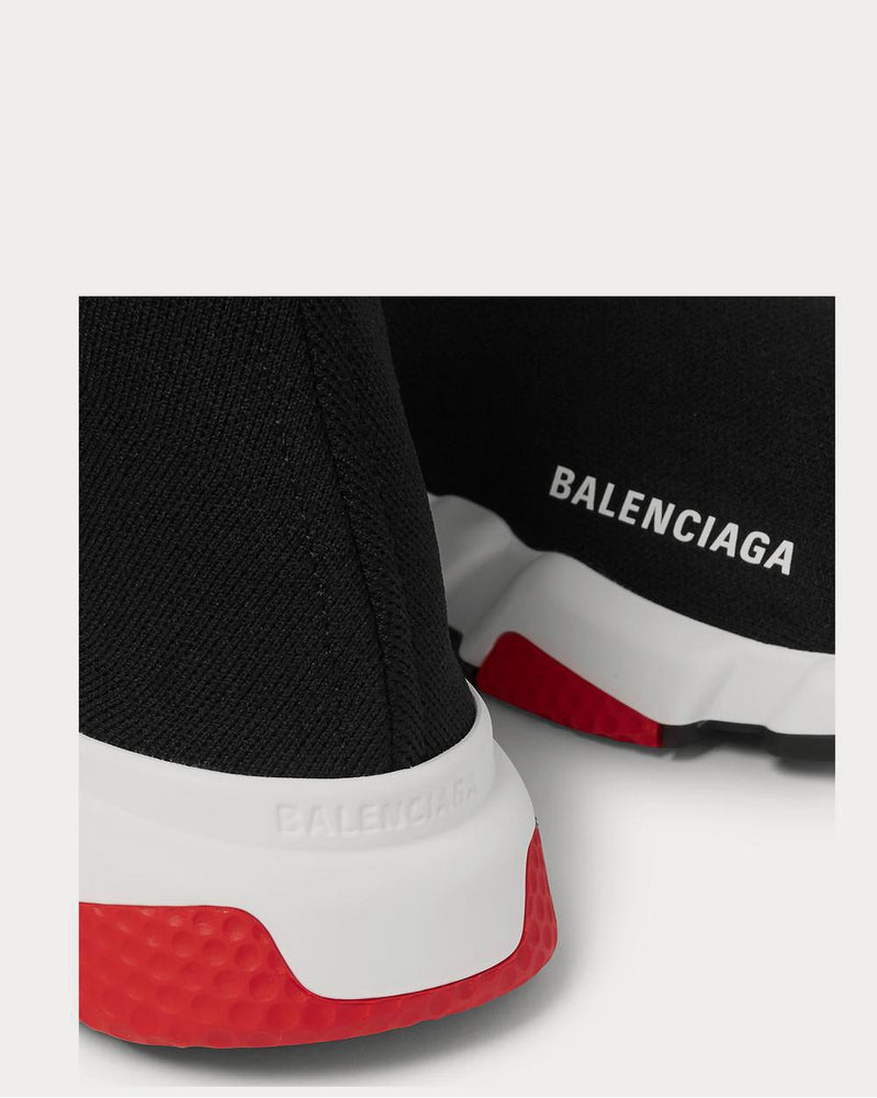 Balenciaga Speed Sock Stretch-Knit Slip-On  Black high top sneakers - 5