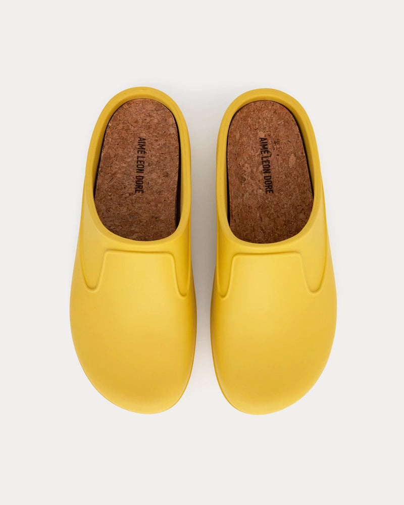 Aime Leon Dore Men's Garden Mule Yellow Slip Ons