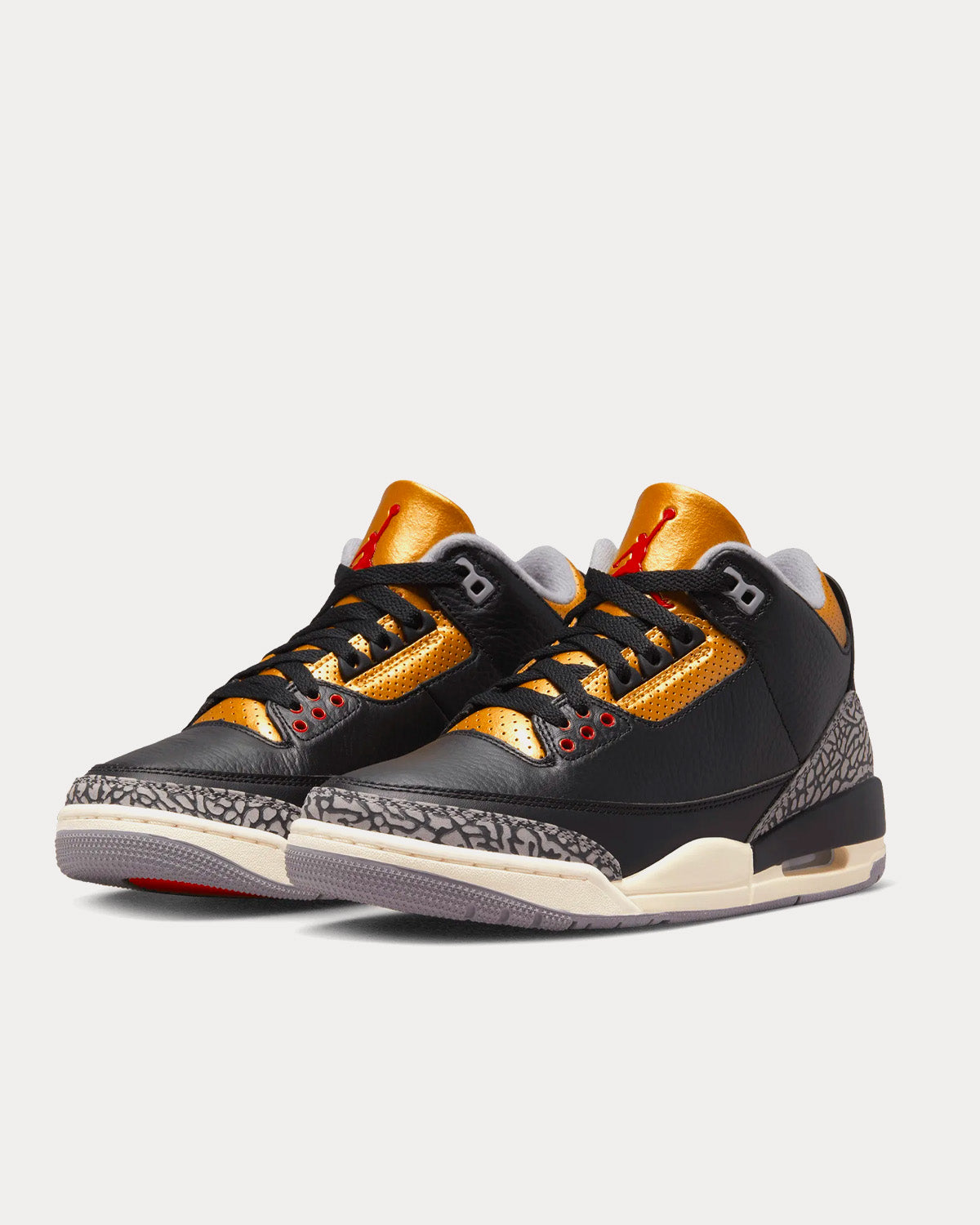 Jordan - Air Jordan 3 Retro 'Black Cement Gold' High Top Sneakers