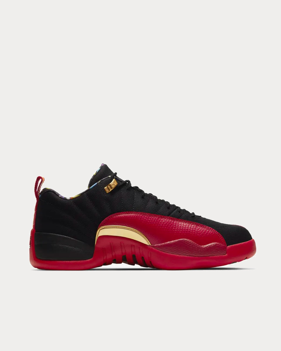 Jordan Air Jordan 12 Low Black and Metallic Gold Low Top Sneakers Sneak in Peace