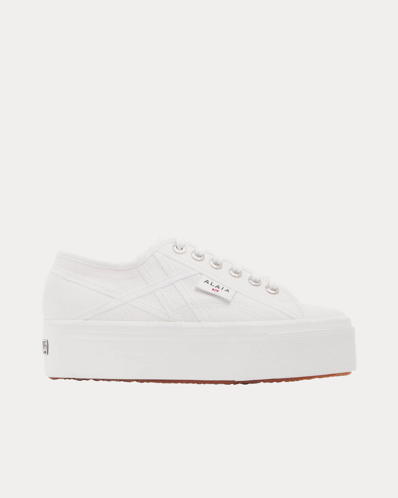 Alaïa x Superga Platform White Low Top Sneakers - 1