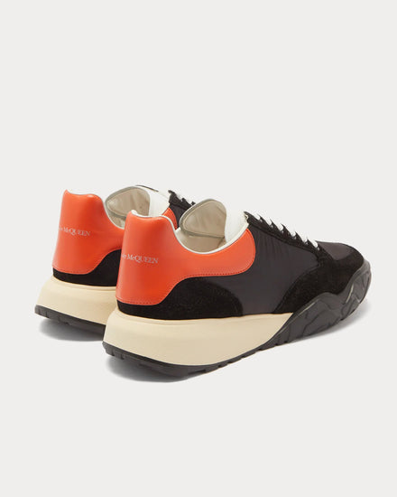 McQueen Court Panelled Black / Orange Low Top Sneakers - 3