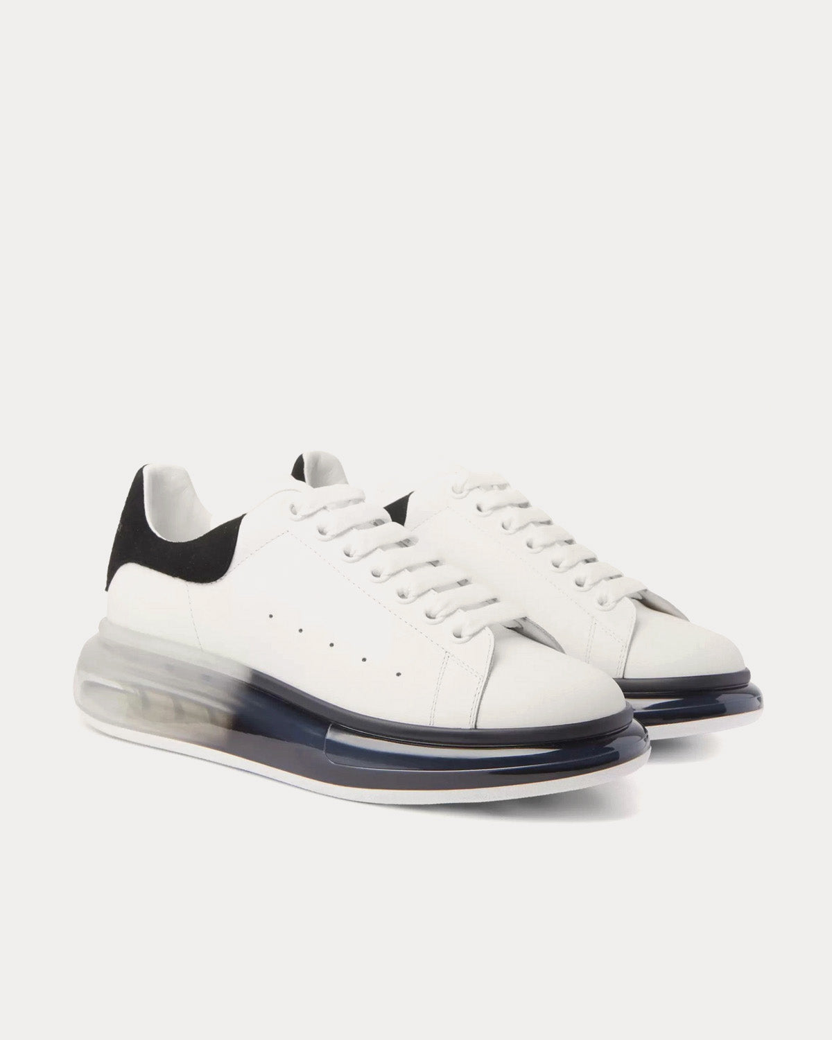 Alexander McQueen - Oversized Transparent Sole White / Black Low Top Sneakers