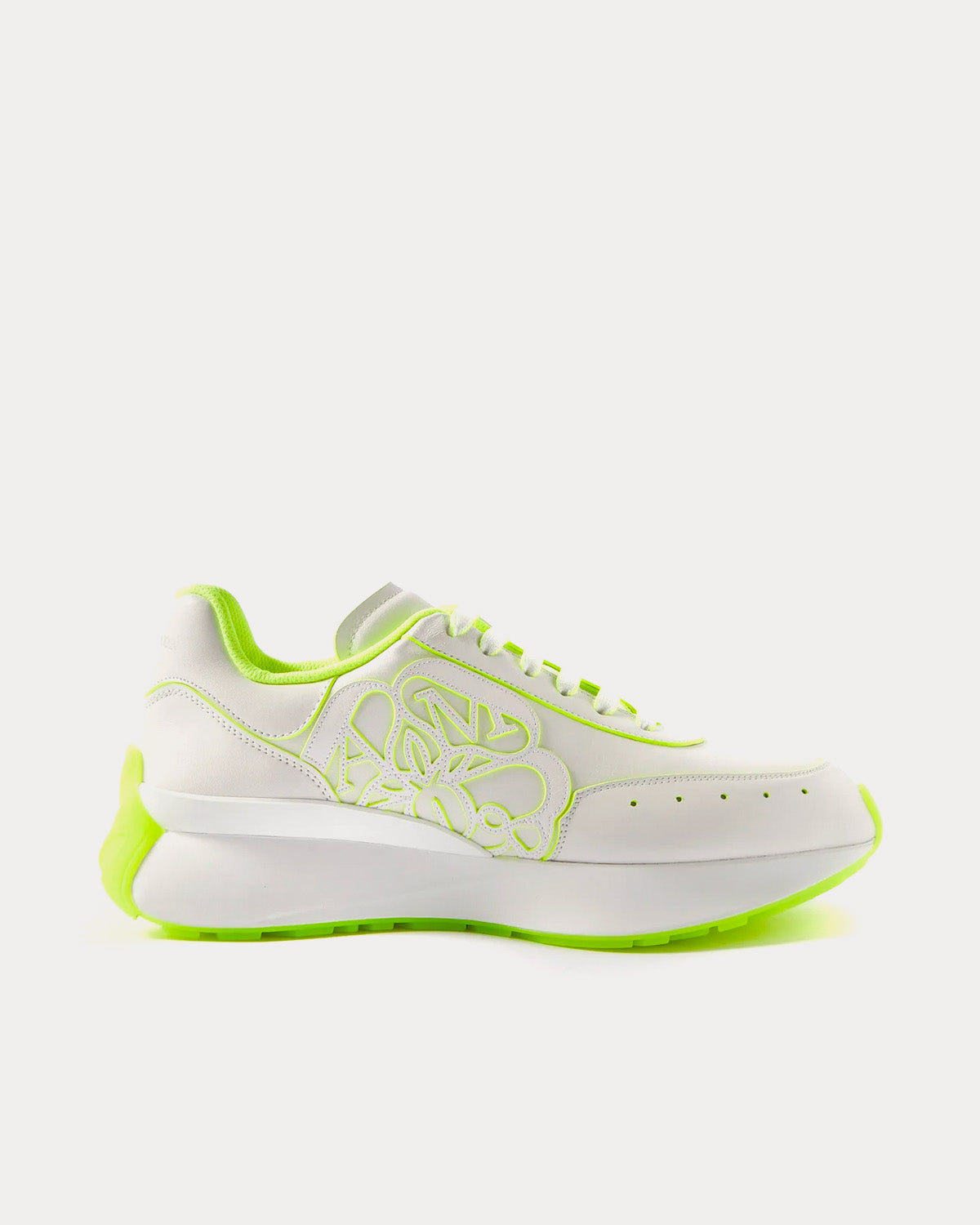 Alexander McQueen - Sprint Runner White / Acid Yellow Low Top Sneakers