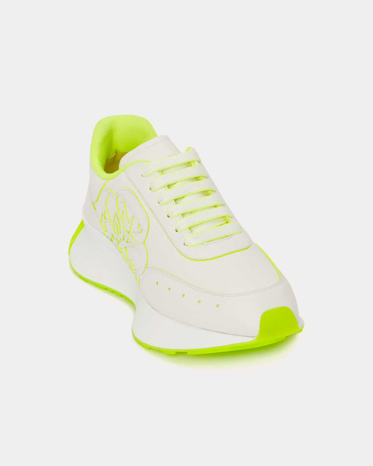 Alexander McQueen - Sprint Runner White / Acid Yellow Low Top Sneakers