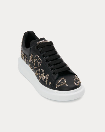 McQueen Oversized Tree Graffiti Black / Silver Low Top Sneakers - 3