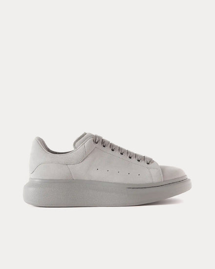 McQueen Oversized Suede Grey Low Top Sneakers - 1