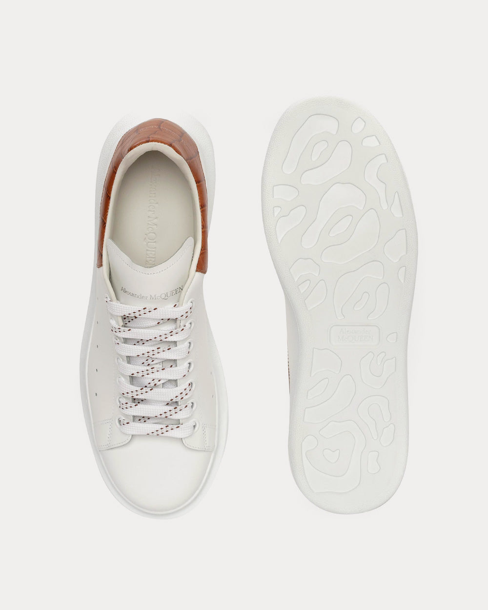 Alexander McQueen - Oversized White / Cedar Low Top Sneakers