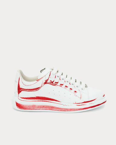 Alexander McQueen Oversized Optic White / Lust Red Low Top Sneakers