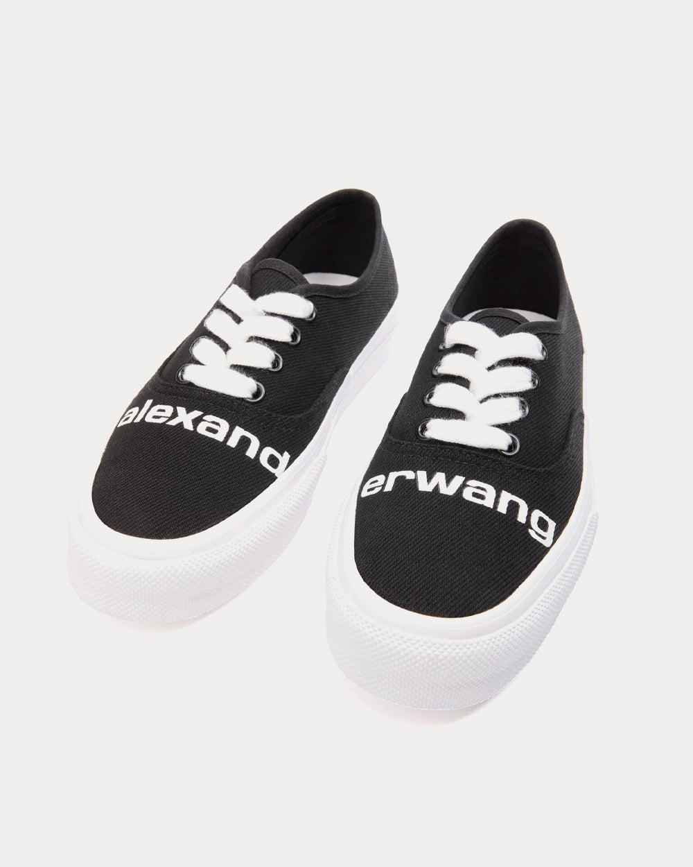 Alexander Wang - Dropout Canvas Logo Black Low Top Sneakers