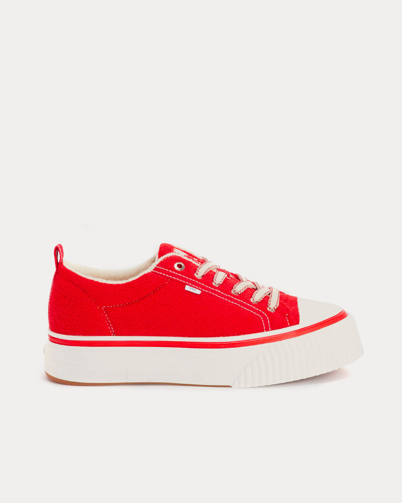 Ami Paris 1980 Canvas Red Low Top Sneakers - 1