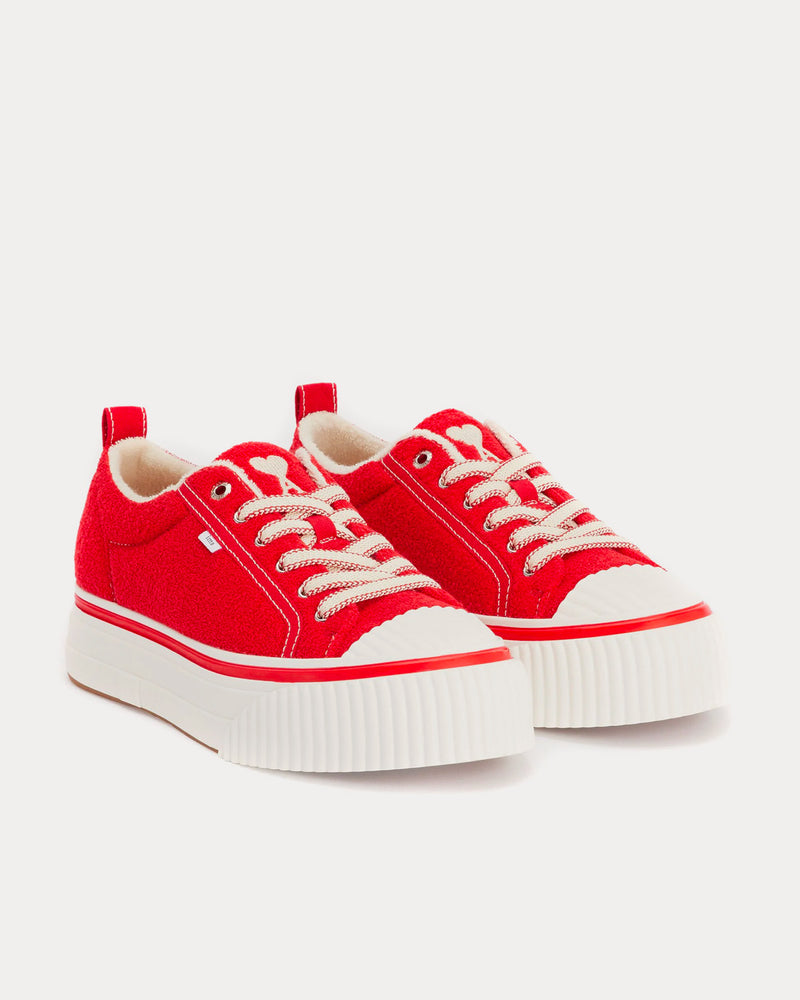 Ami Paris 1980 Canvas Red Low Top Sneakers - 2